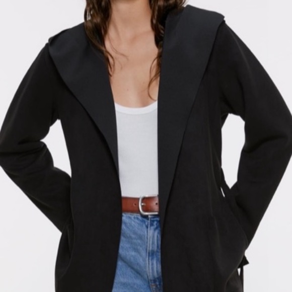 ZARA BACK FAUX SUEDE COAT WITH HOOD - Picture 3 of 10